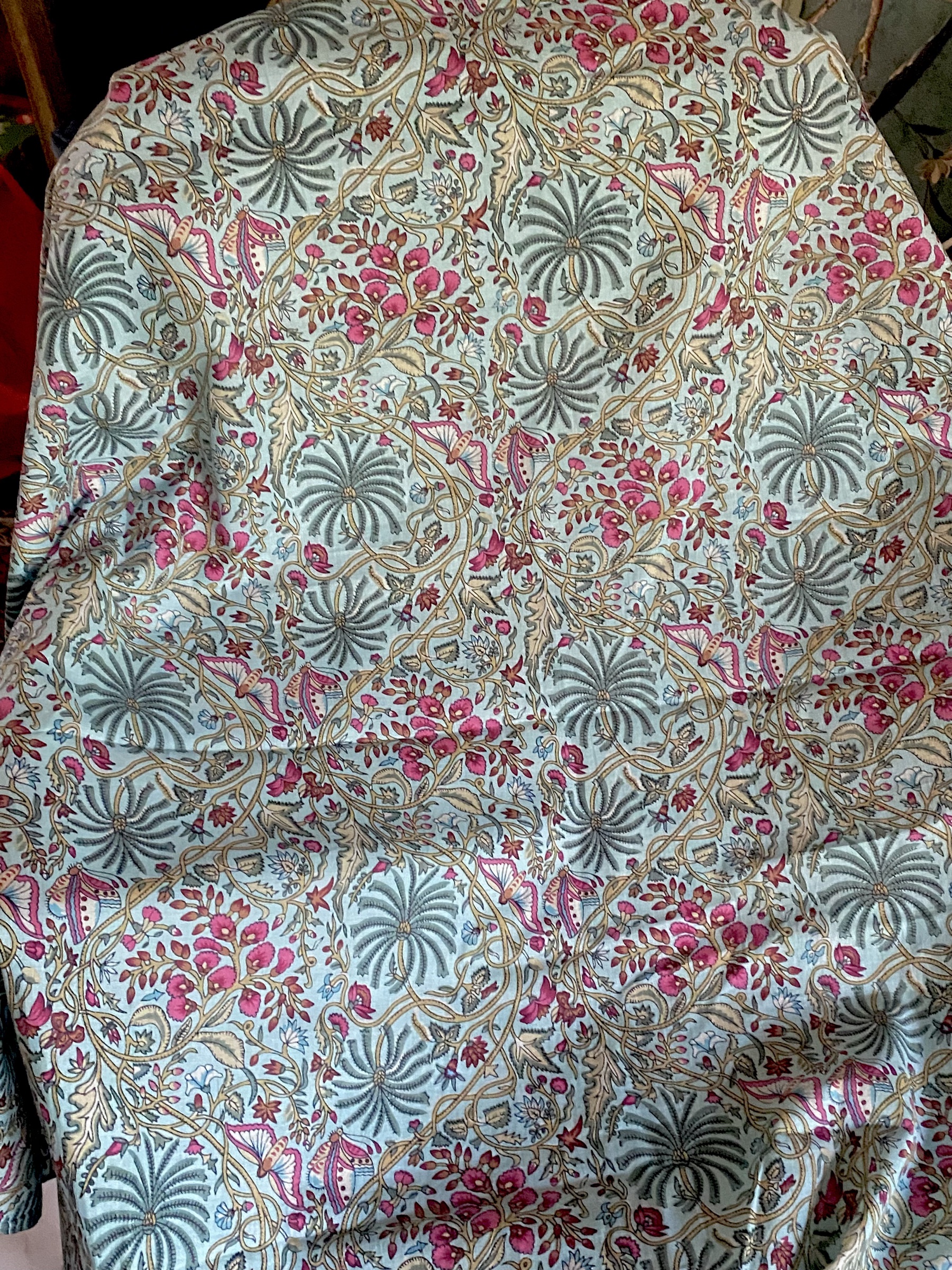 Tissu indienne multicolore palmiers