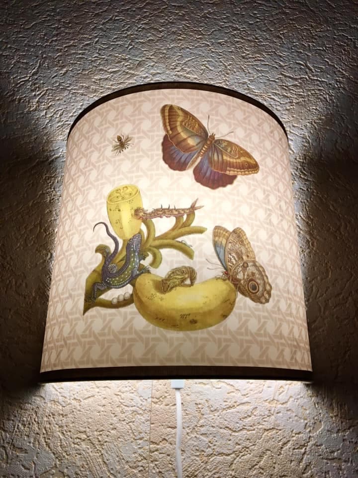 Applique demi-lune papillons sur fond cannage vue 3