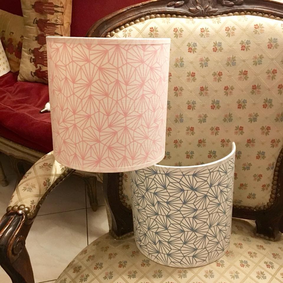 Tissu japonais graphique rose vue 2