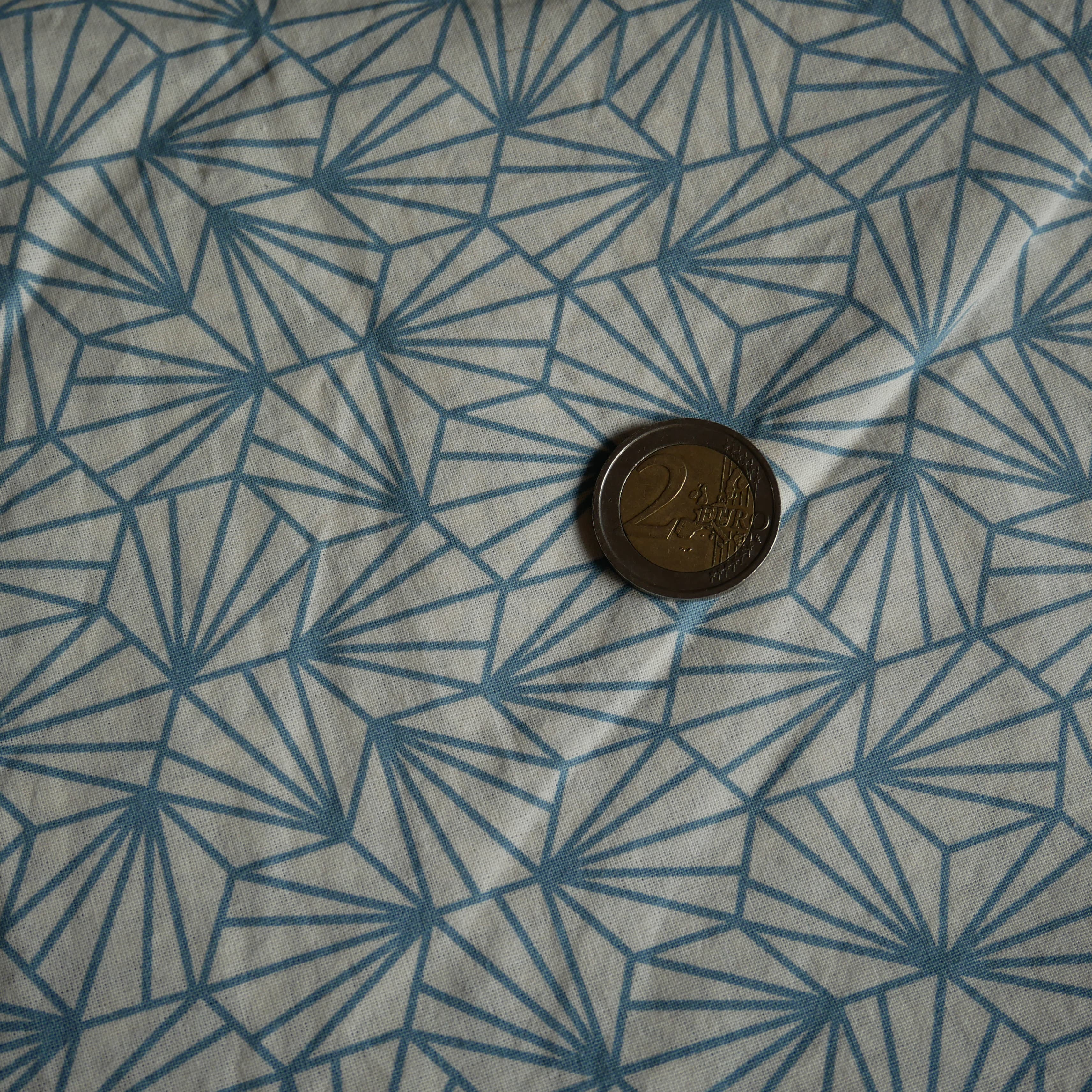Tissu japonais graphique bleu
