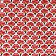 Tissu japonais éventails rouges vue 2