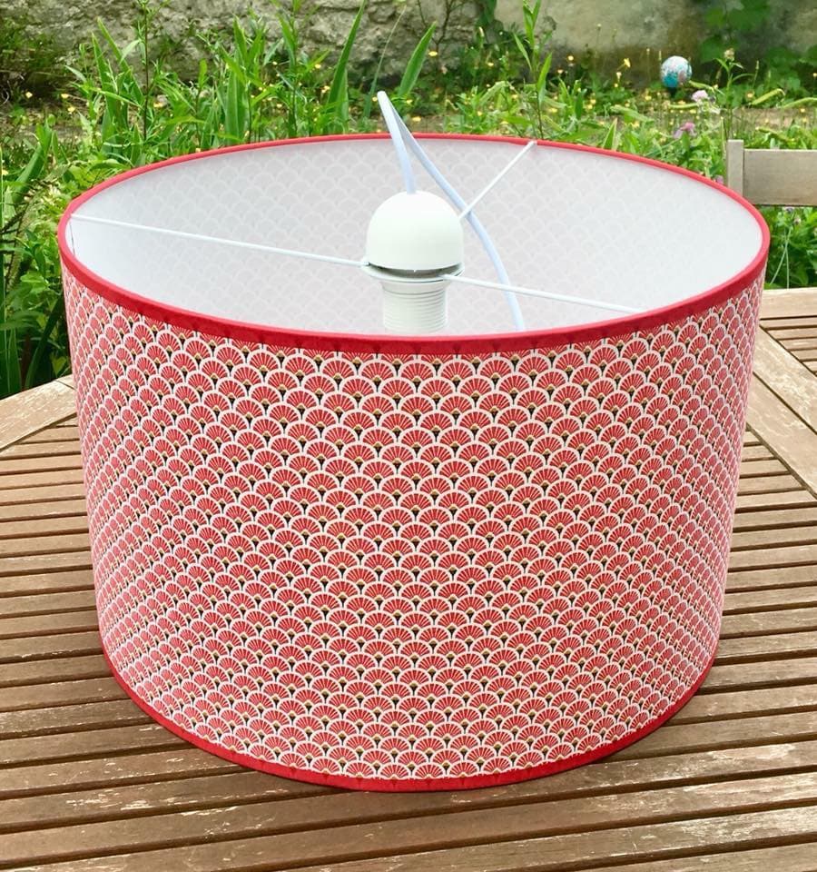 Tissu japonais éventails rouges vue 3