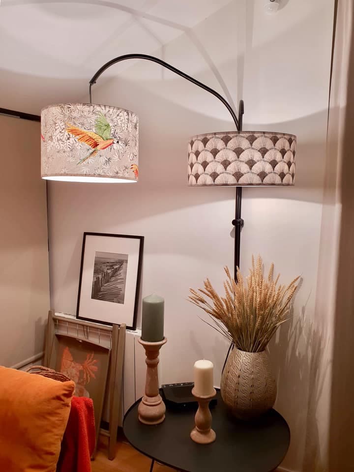 Tissu papyrus gris vue 2