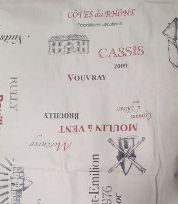 Tissu "cartes des vins"