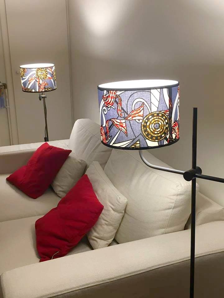 Tissu Wax gris et rouge vue 4