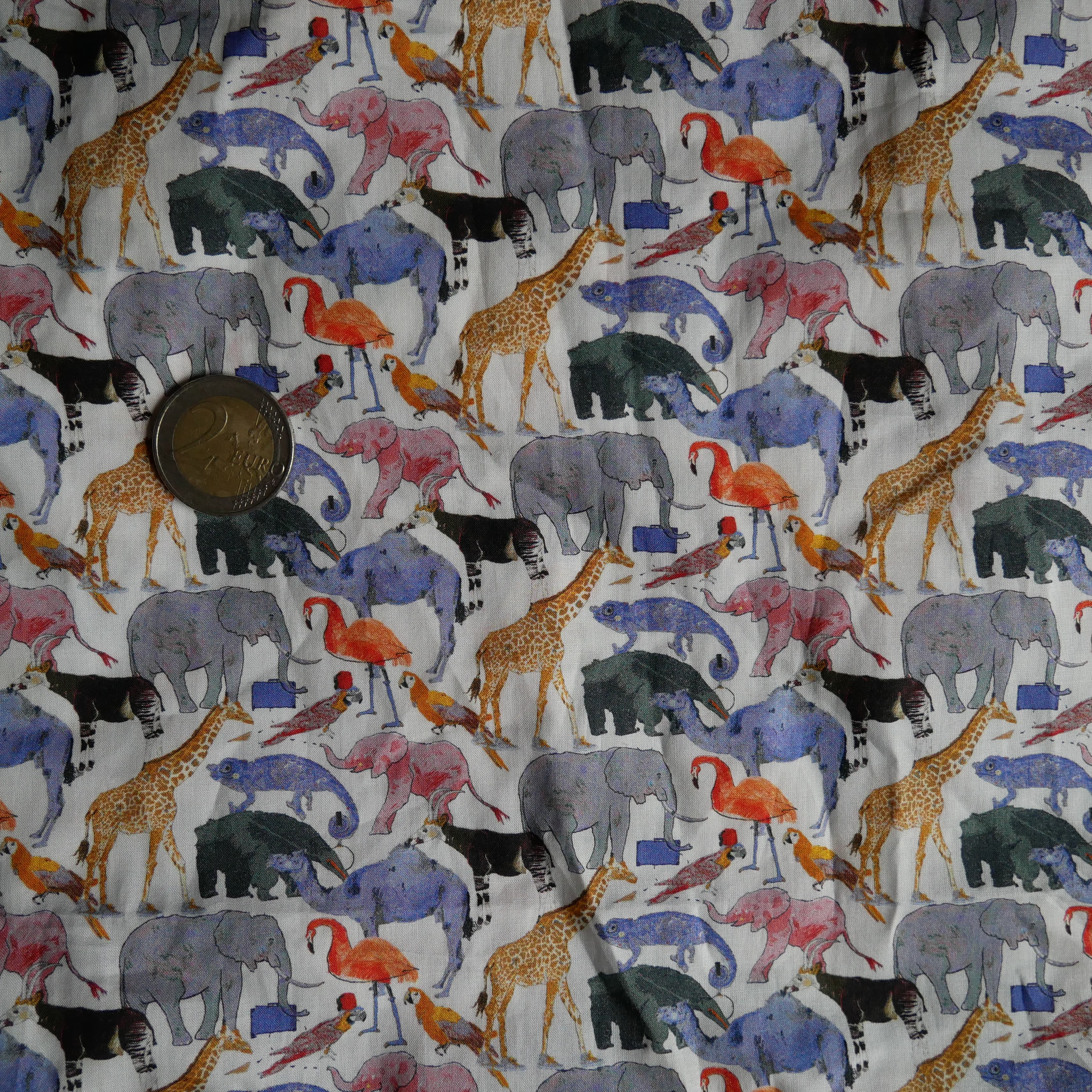 Tissu Liberty "queue for the zoo" plusieurs coloris