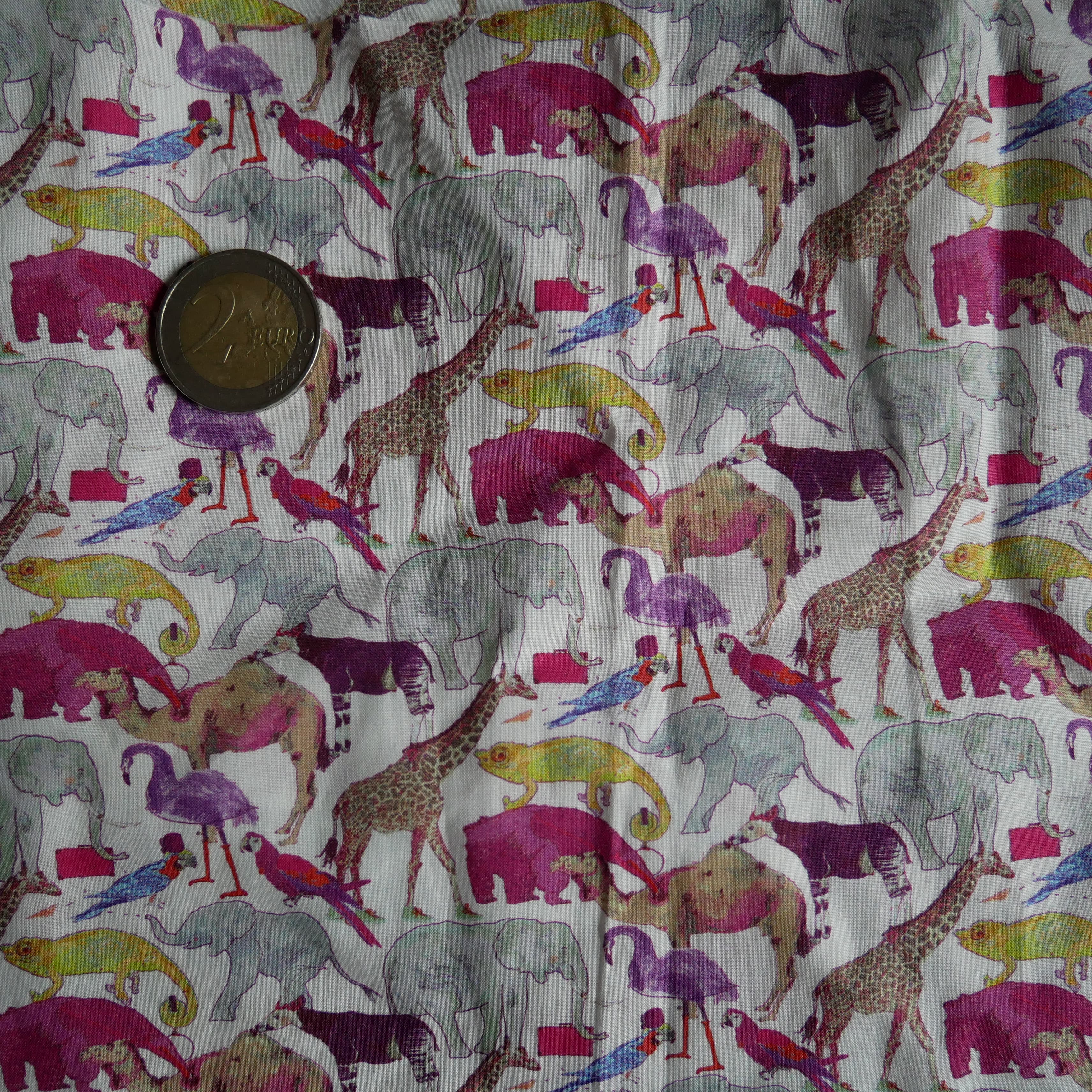Tissu Liberty "queue for the zoo" plusieurs coloris vue 2