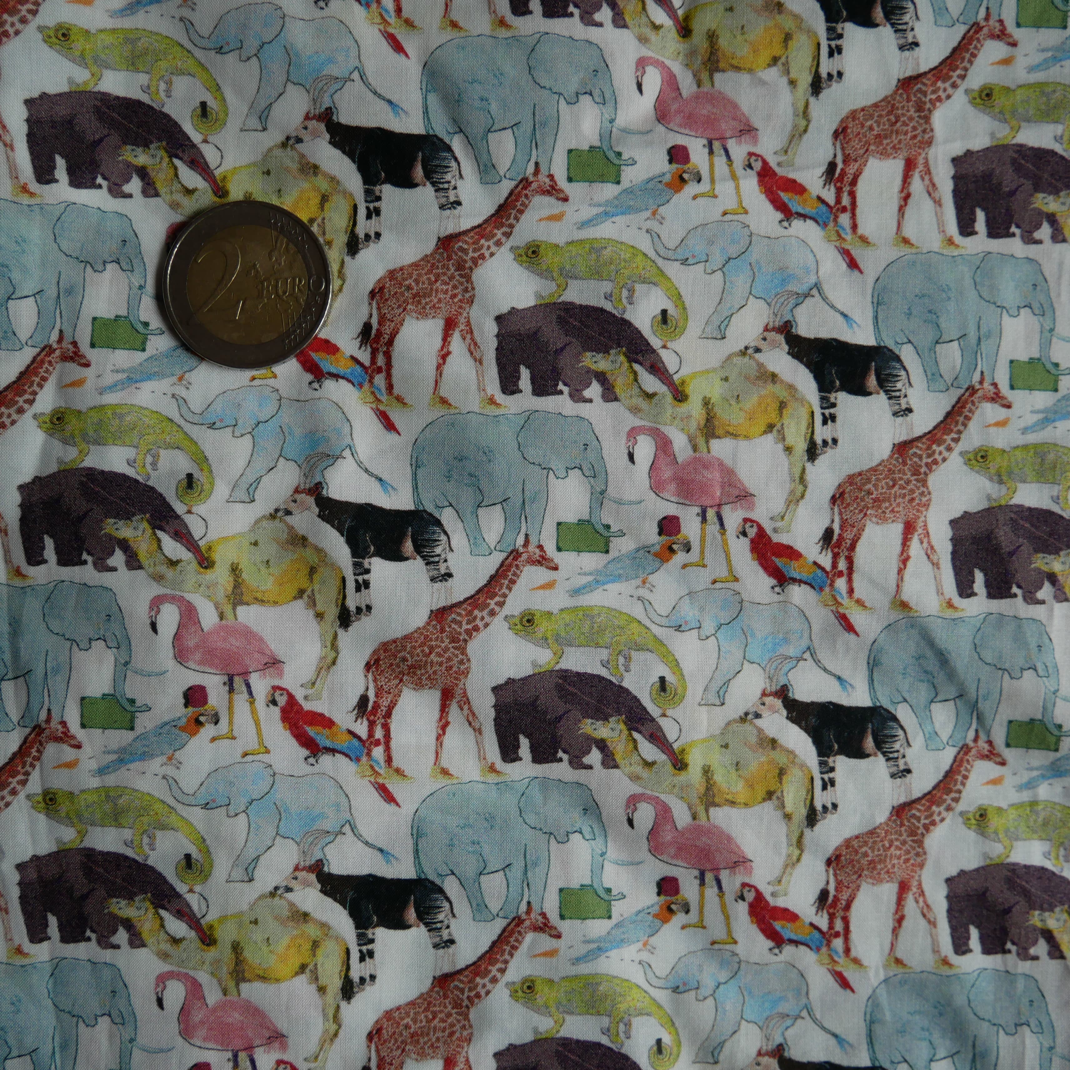 Tissu Liberty "queue for the zoo" plusieurs coloris vue 3