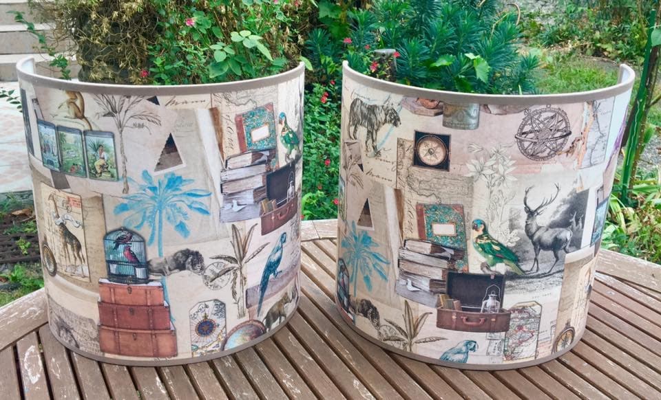 Applique demi-lune tissu voyages