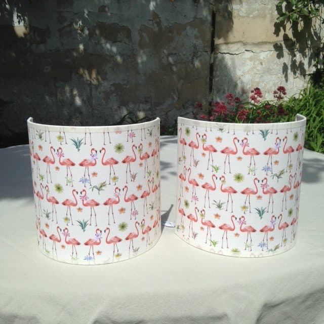 Applique demi-lune tissu flamants roses 2