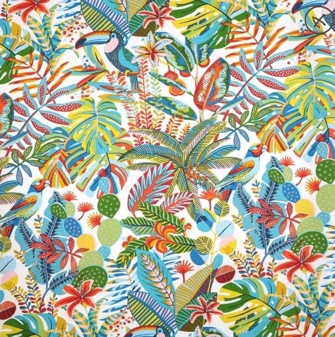 Tissu "Brazil" coloris blanc