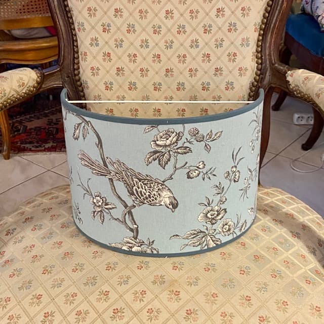 Toile de Jouy Mésange fond bleu vue 5