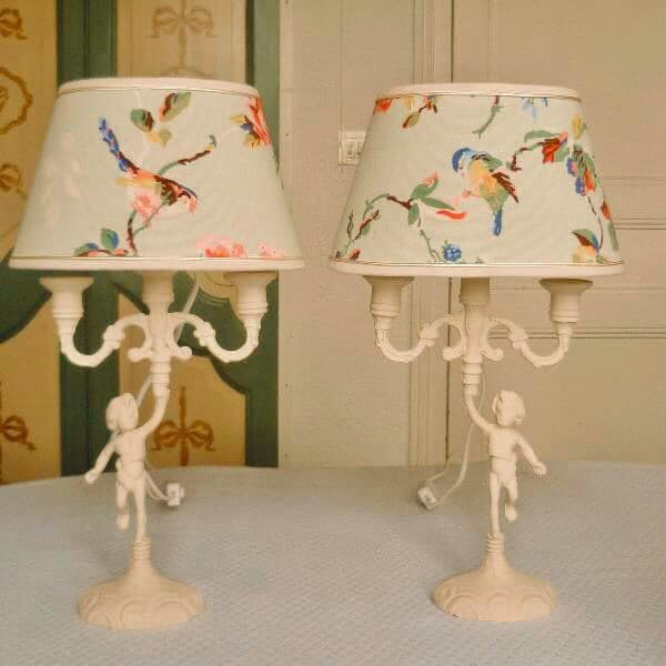 Tissu anglais fleurs et oiseaux fond vert d'eau bleu clair vue 2