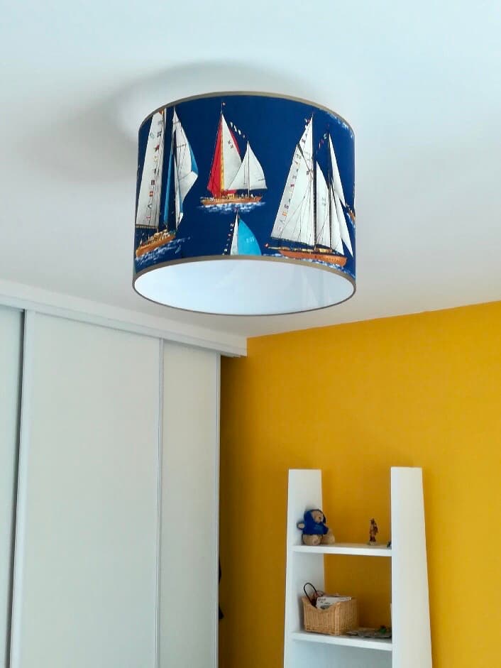 Tissu voiliers grands motifs fond bleu vue 6