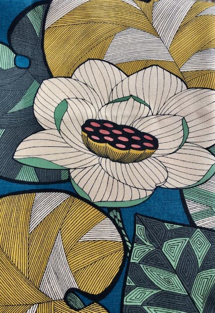 Tissu Idris (moutarde, gris, fond océan)