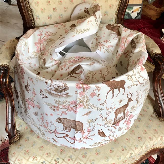 Tissu woodland rose et marron vue 2