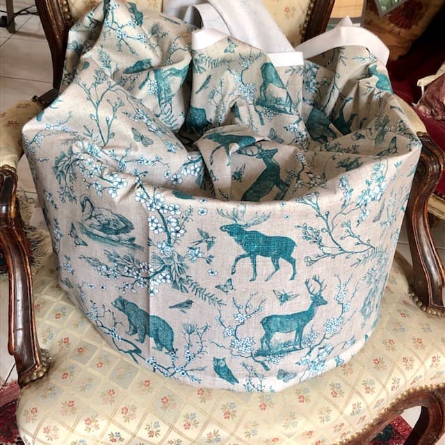Tissu wodland bleu et gris taupe vue 2