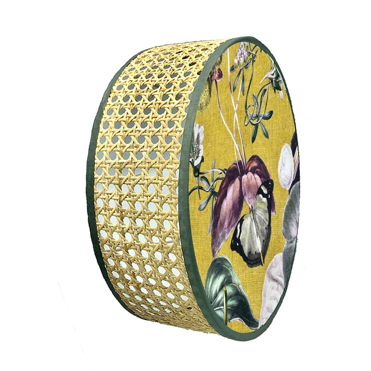 Tissu "passiflore" fond jaune vue 8
