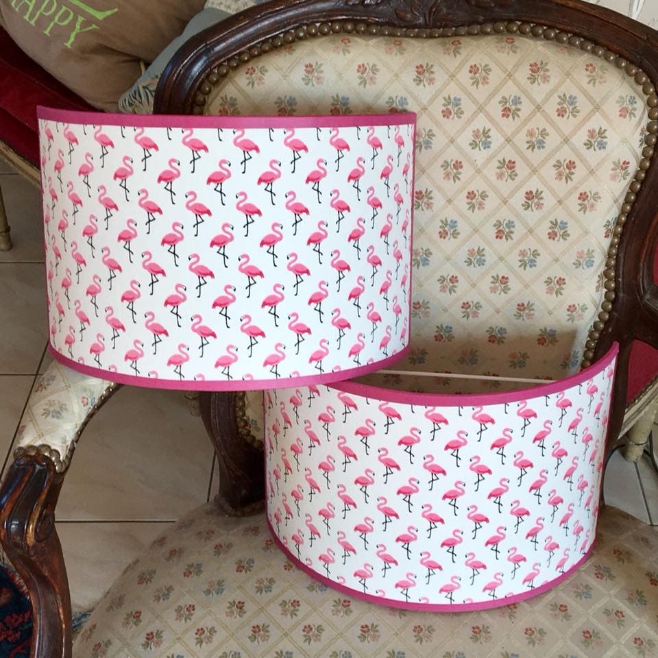 Applique demi lune flamants roses