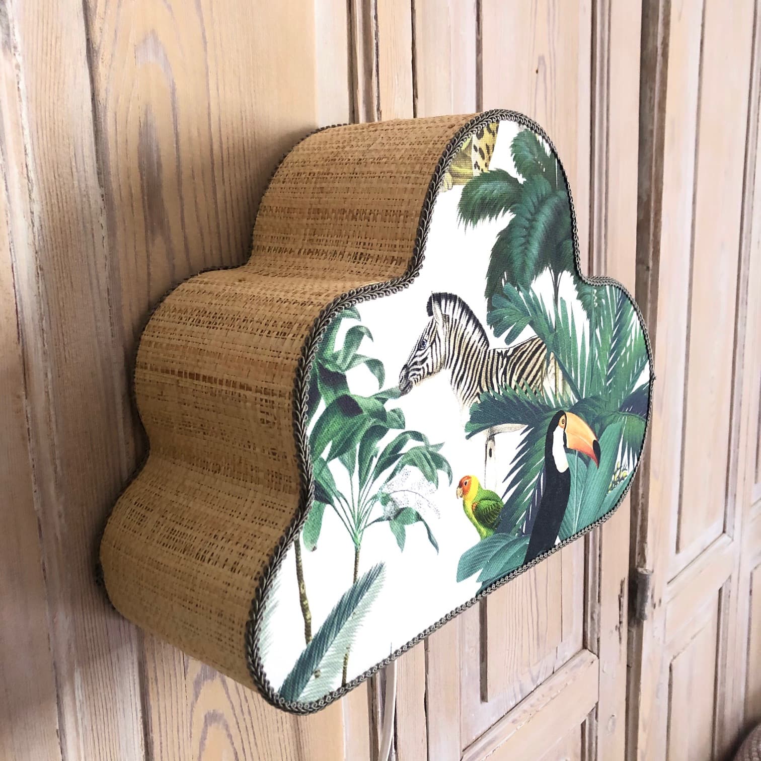 Applique nuage raphia/tissu vue 2