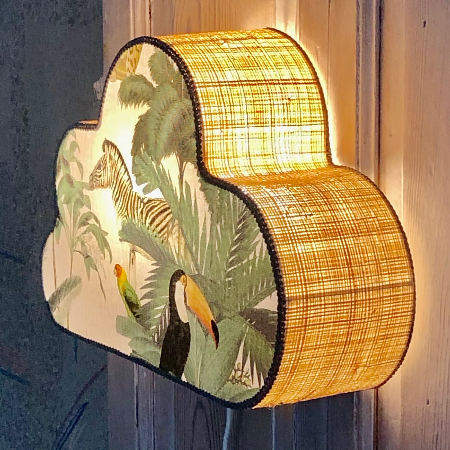 Applique nuage raphia/tissu vue 6