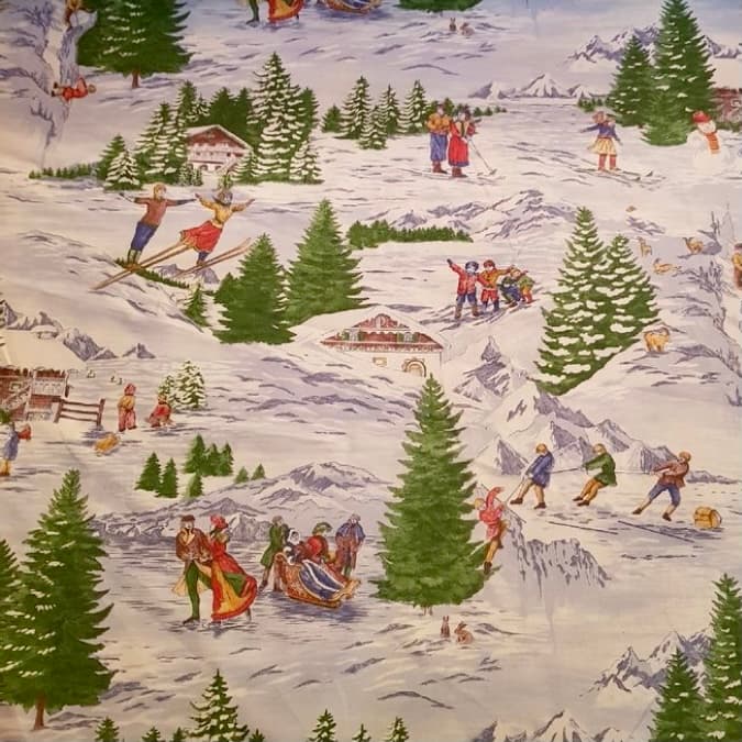 Tissu montagne vintage