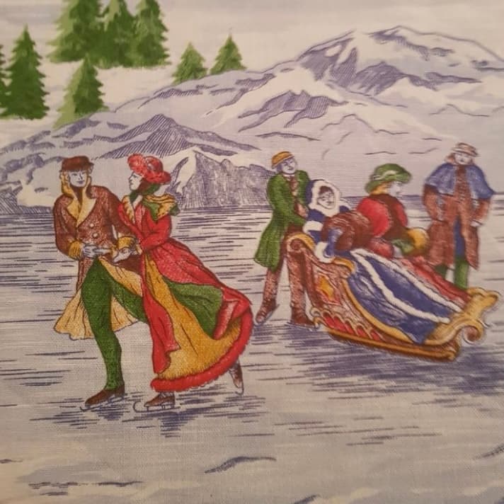 Vintage mountain fabric, view 2