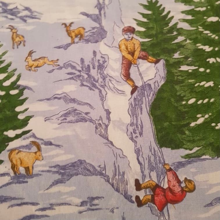 Vintage mountain fabric, view 4
