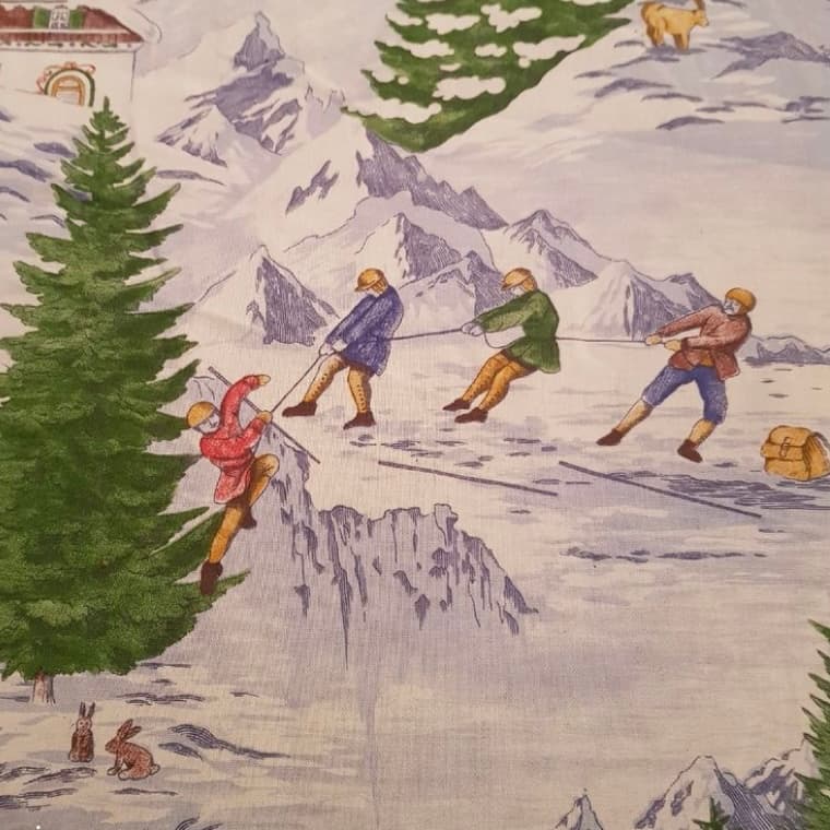Vintage mountain fabric, view 6