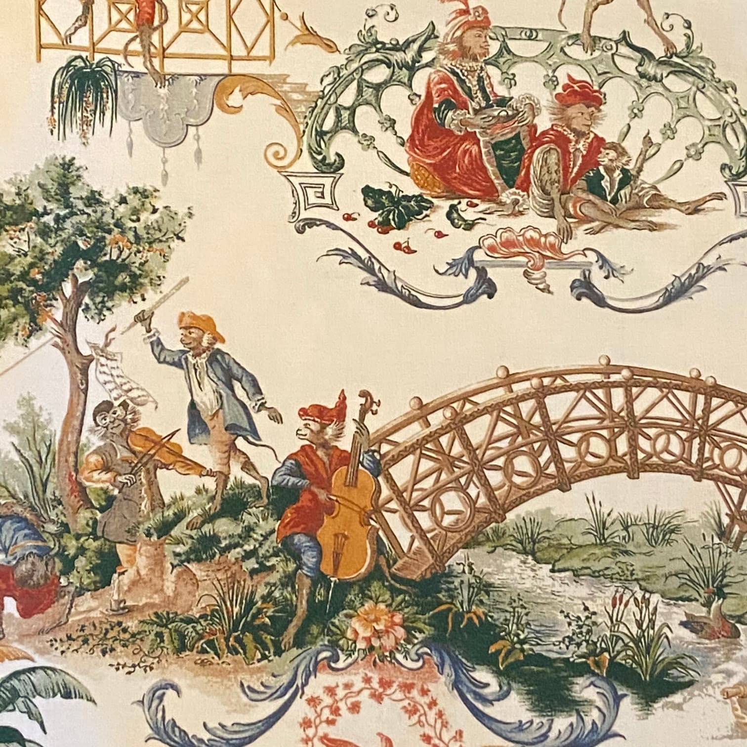 ‘La singerie’ fabric by Pierre Frey, view 2