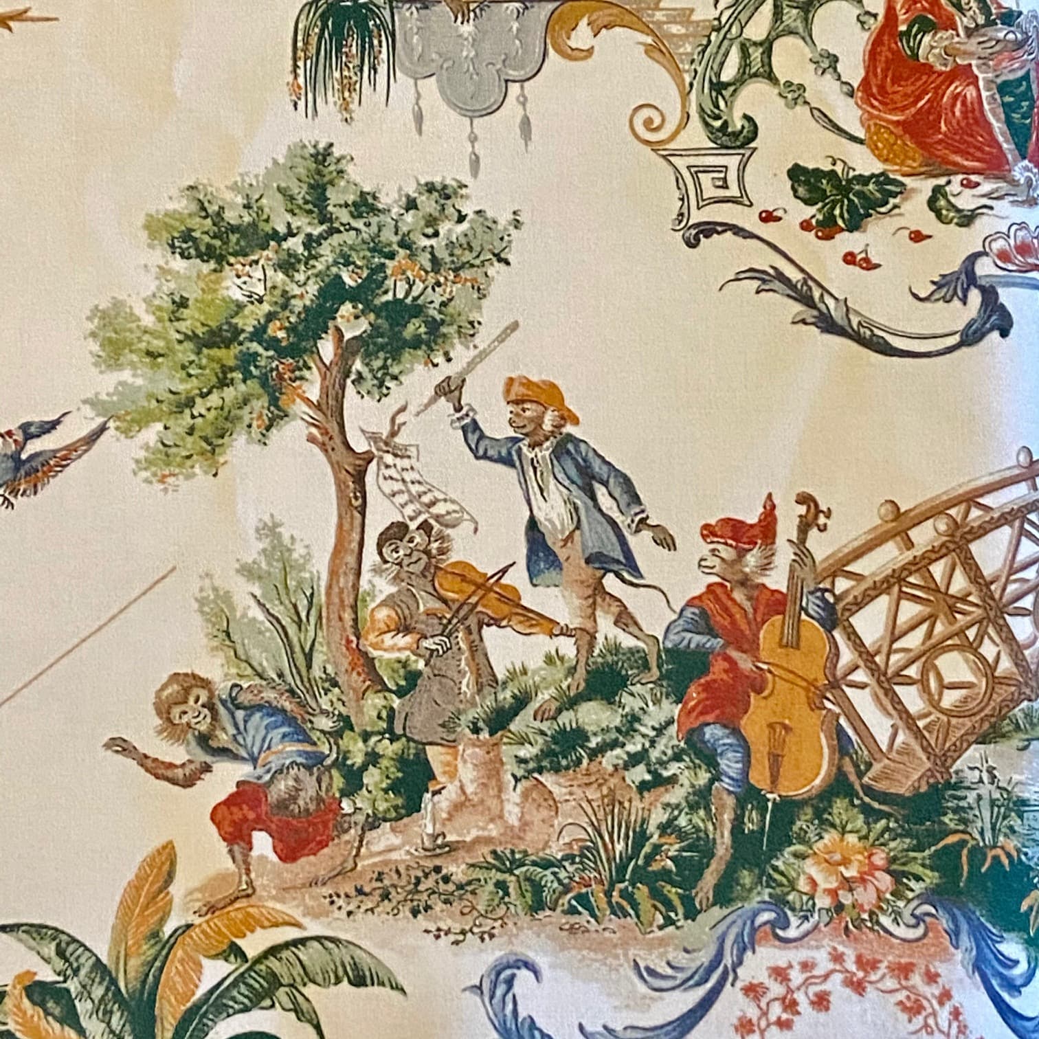 ‘La singerie’ fabric by Pierre Frey, view 6