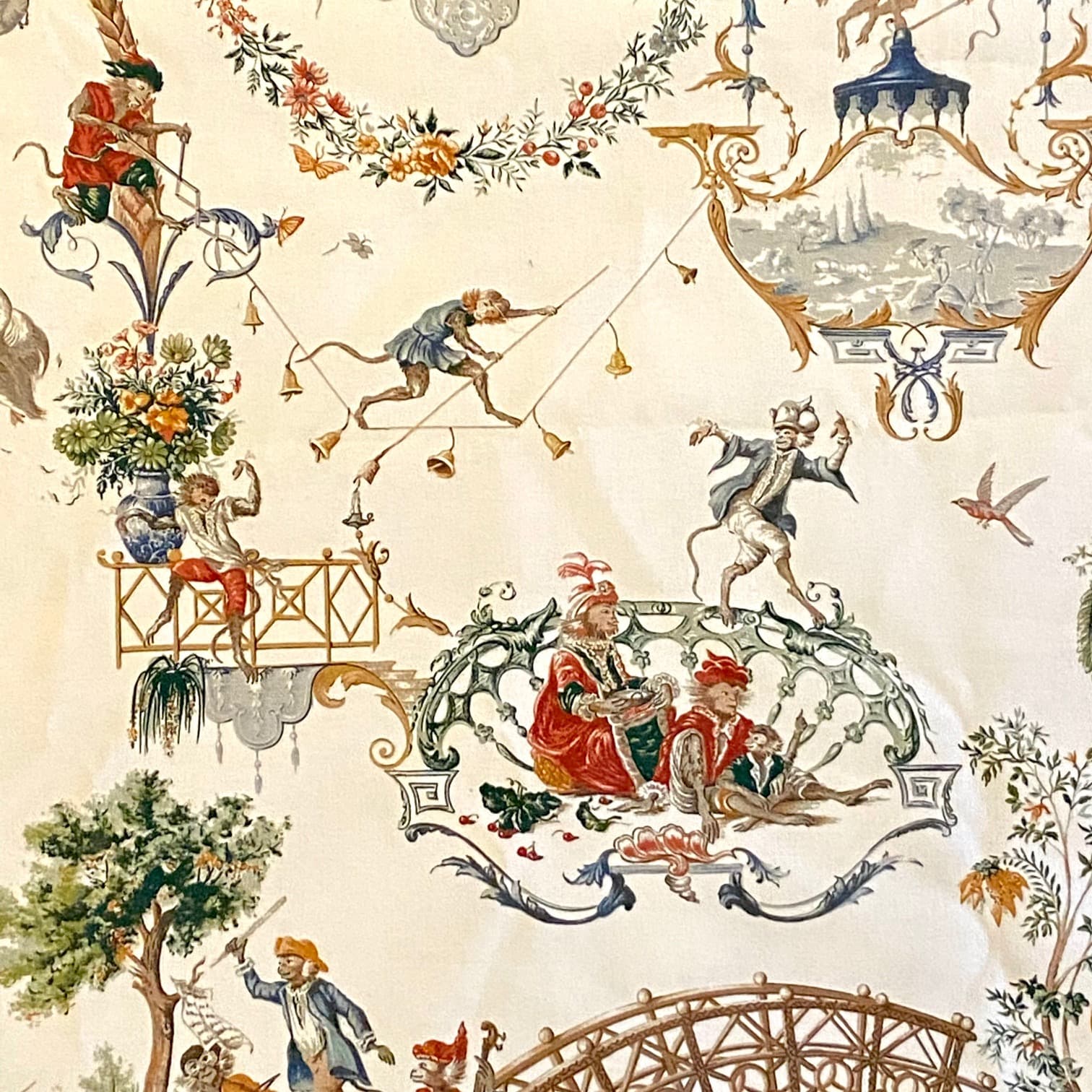 ‘La singerie’ fabric by Pierre Frey, view 7