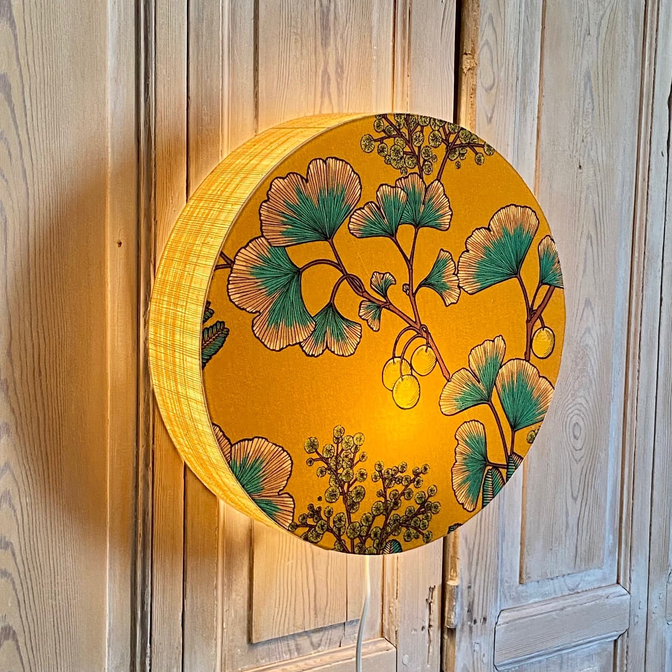 Applique tambour rabane et tissu
