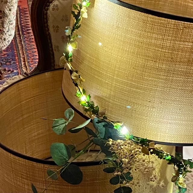 Rabane lampshade, with a choice of bias binding, view 3