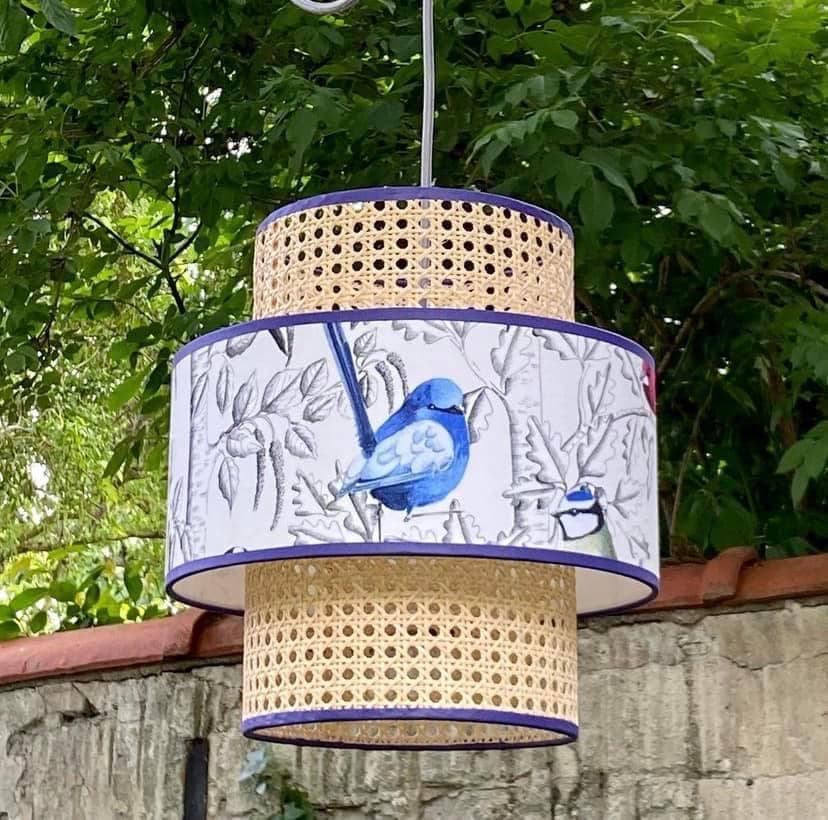 Fabric featuring birds and trees, view 5