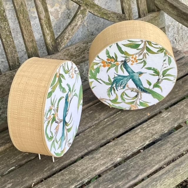 Tambourine lamp, fabric and rabane (various sizes available, choice of fabrics), view 4