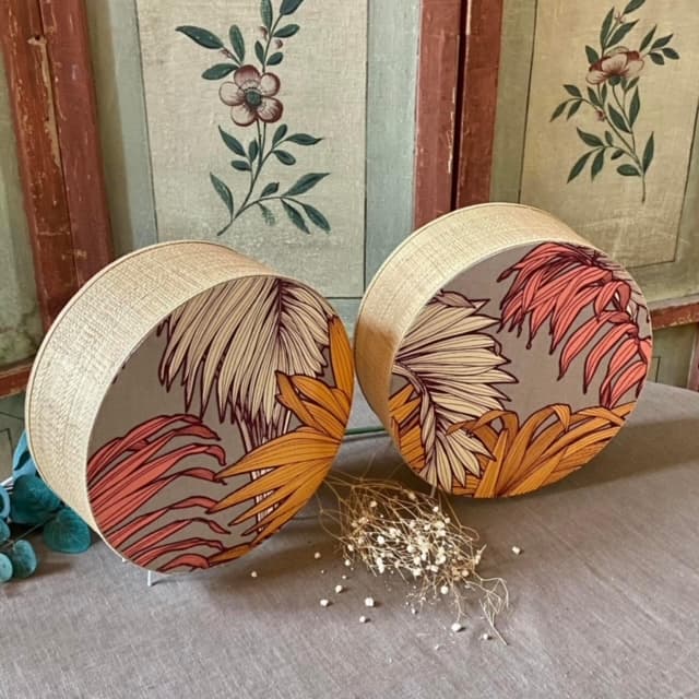 Tambourine lamp, fabric and rabane (various sizes available, choice of fabrics), view 5
