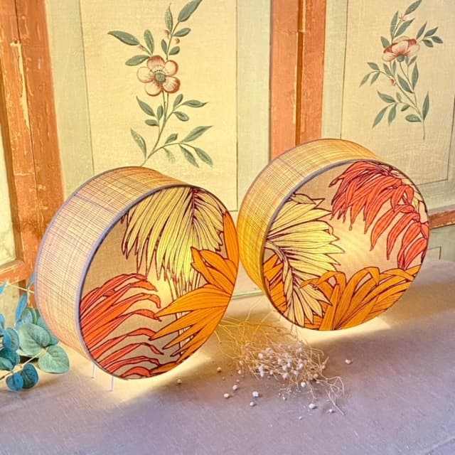 Tambourine lamp, fabric and rabane (various sizes available, choice of fabrics), view 8