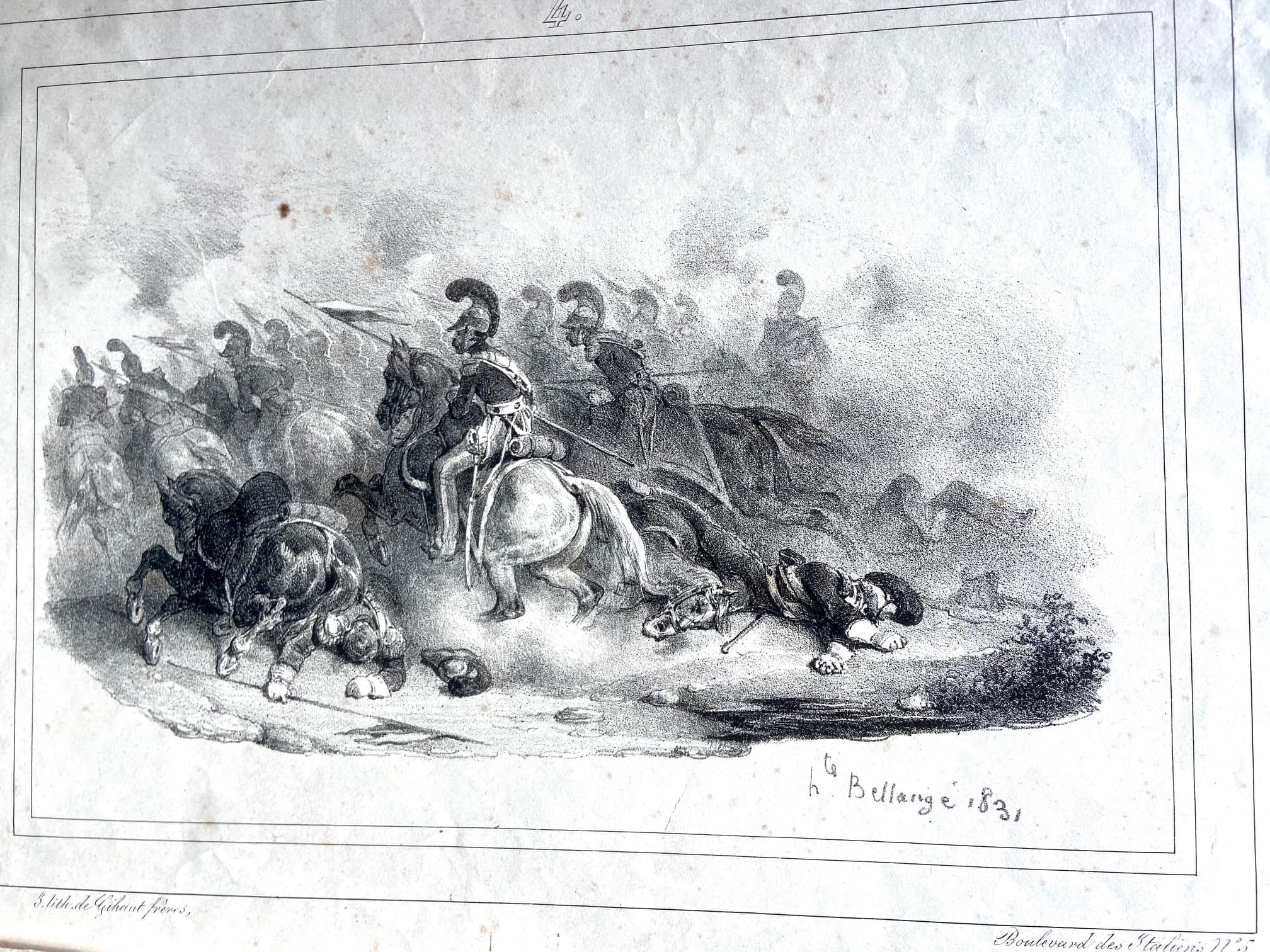 two engravings by Bellangé, with damaged edges, view 2