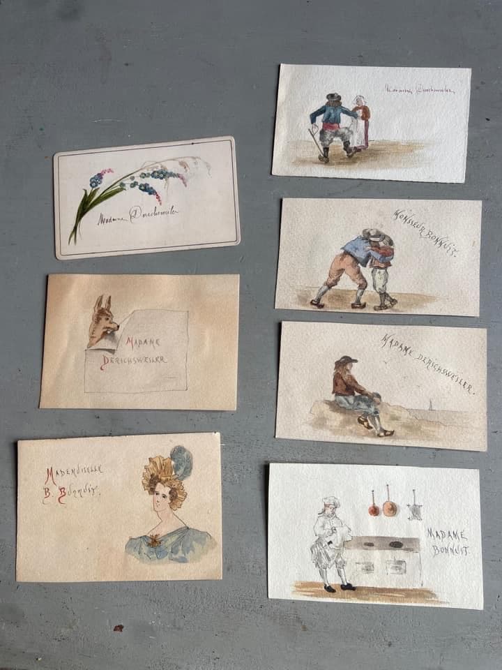 lot de petites aquarelles