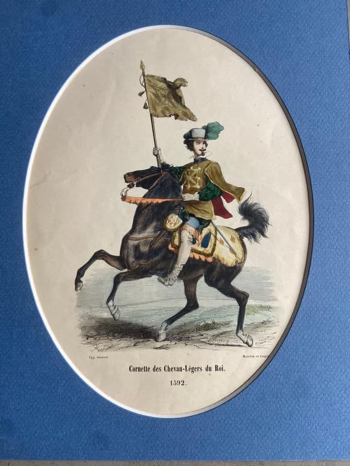 Gravure couleur avec Marie-Louise bleue