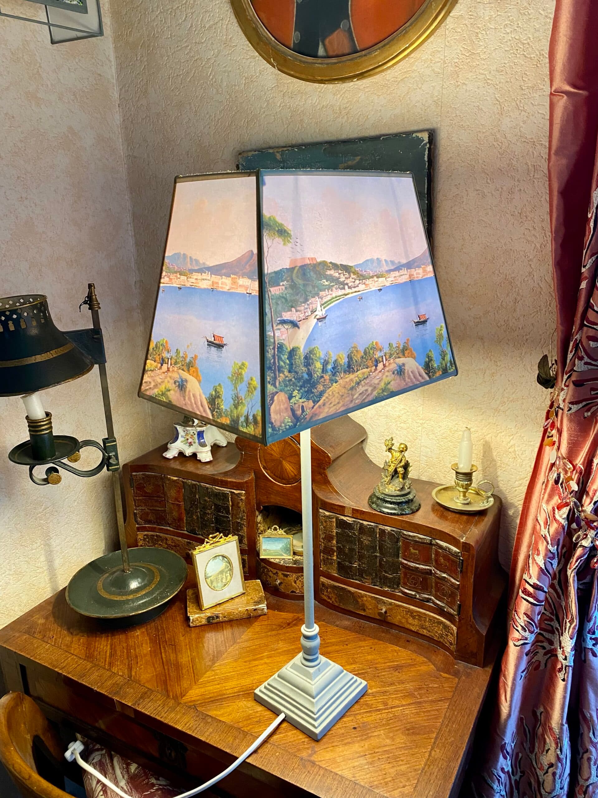 rectangular lampshade, views of towns or countries, view 2