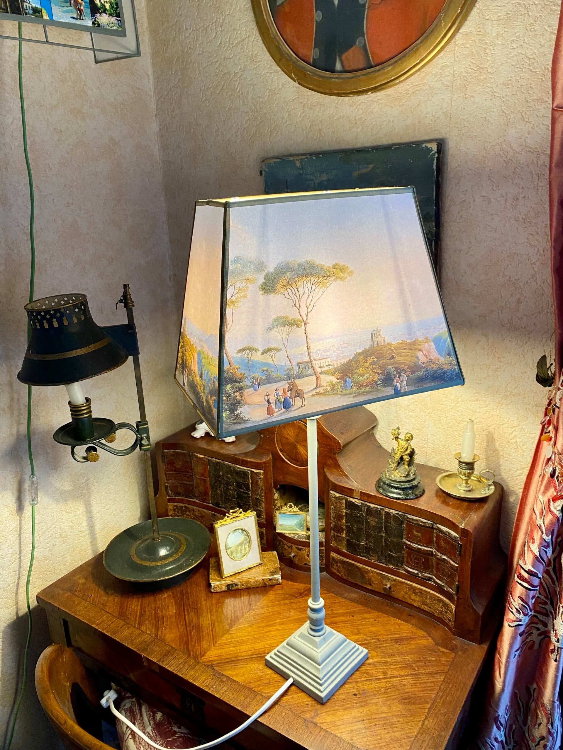 rectangular lampshade, views of towns or countries, view 3