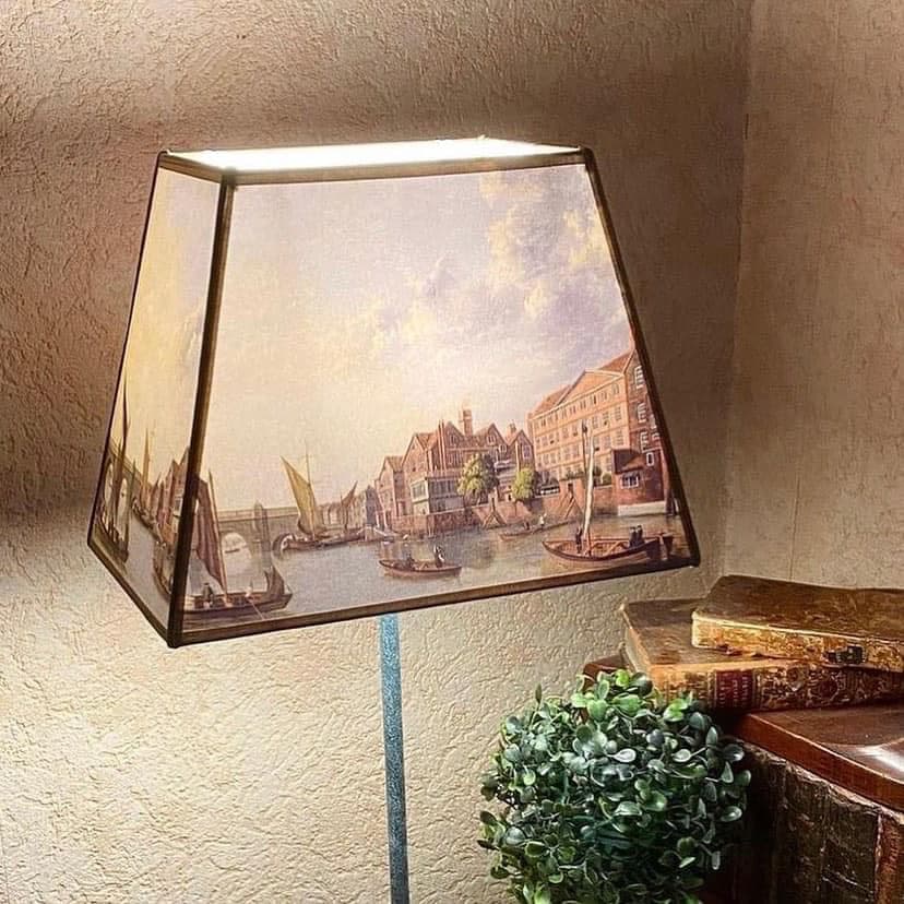 rectangular lampshade, views of towns or countries, view 6