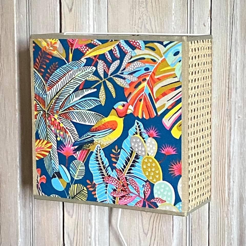 Tissu "Brazil" coloris bleu vue 8