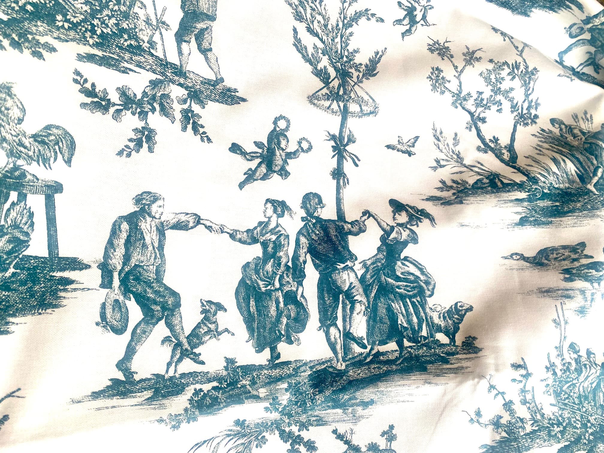 Tissu toile de Jouy "les 4 saisons" Stof