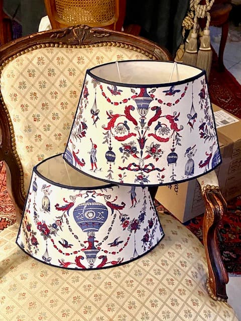 Toile de Jouy ‘Montgolfière’ – blue version, view 3