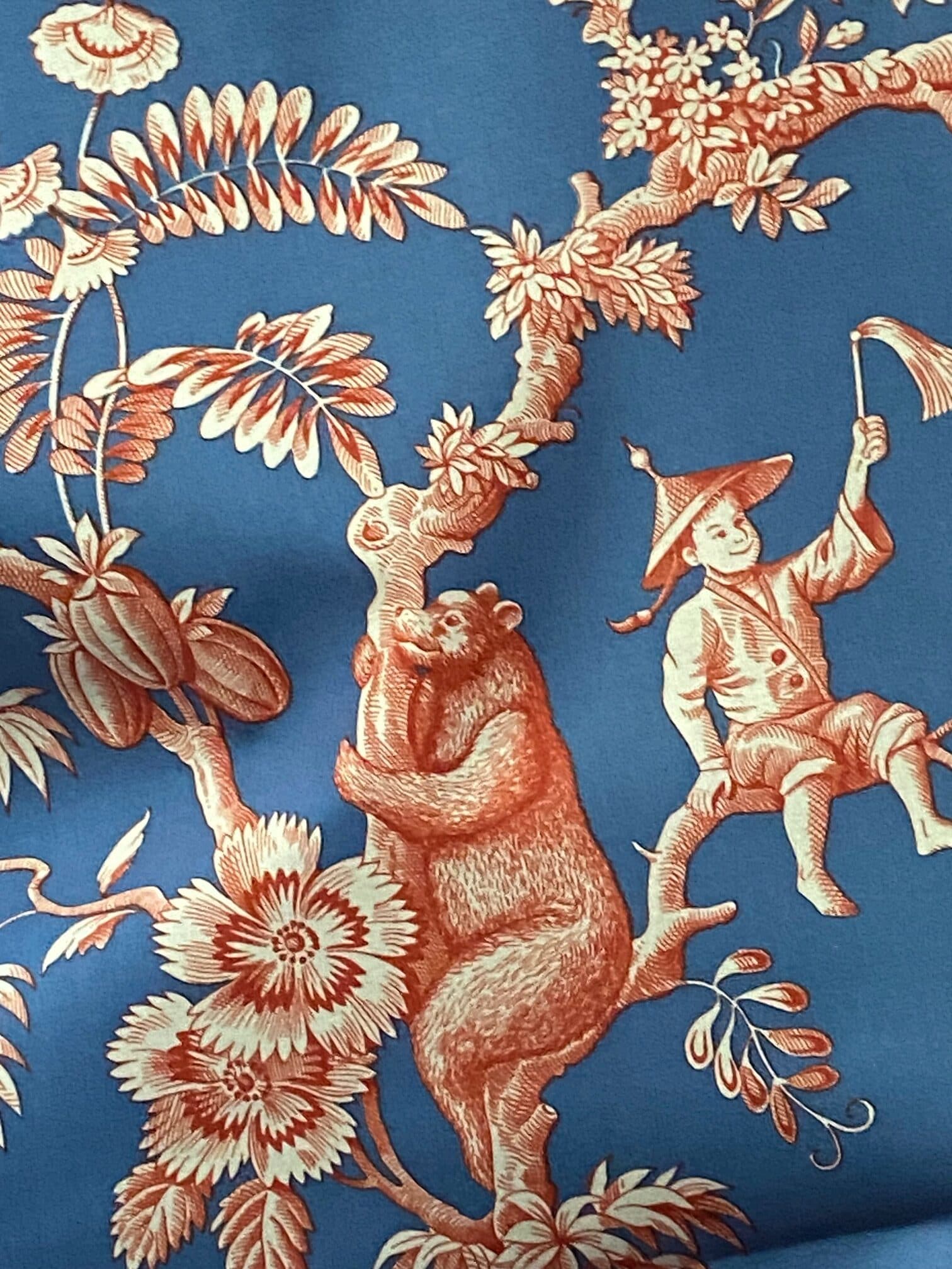 Toile de Jouy fabric ‘ouistitis et compagnie’ by Pierre Frey, view 5