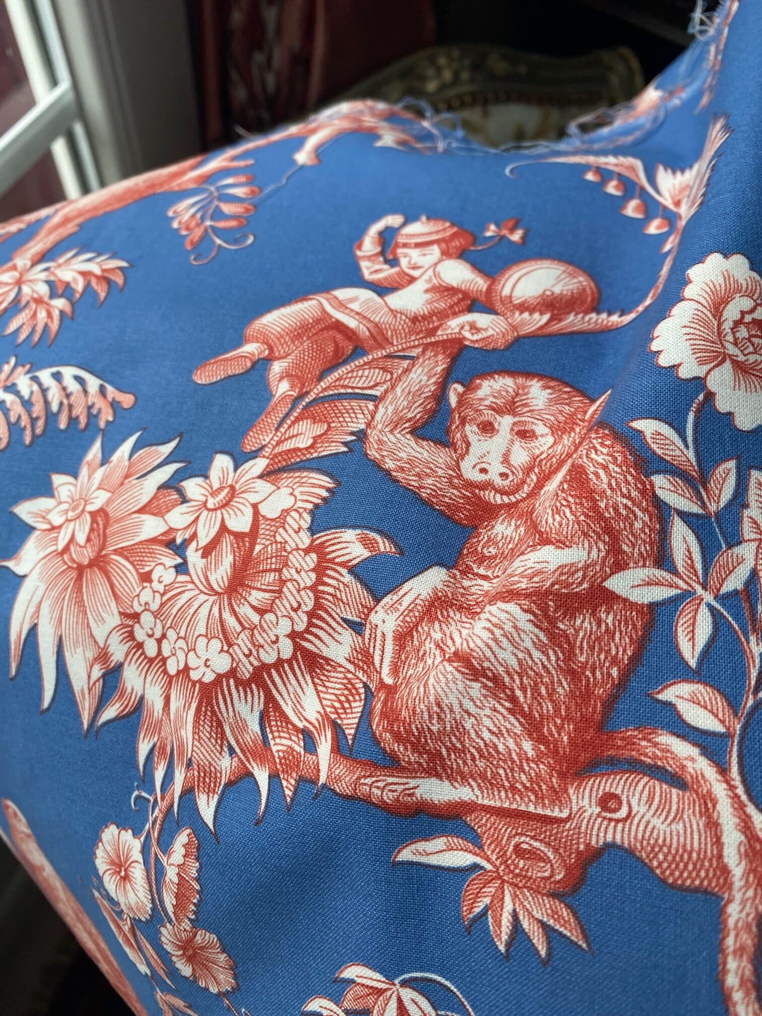 Toile de Jouy fabric ‘ouistitis et compagnie’ by Pierre Frey, view 7