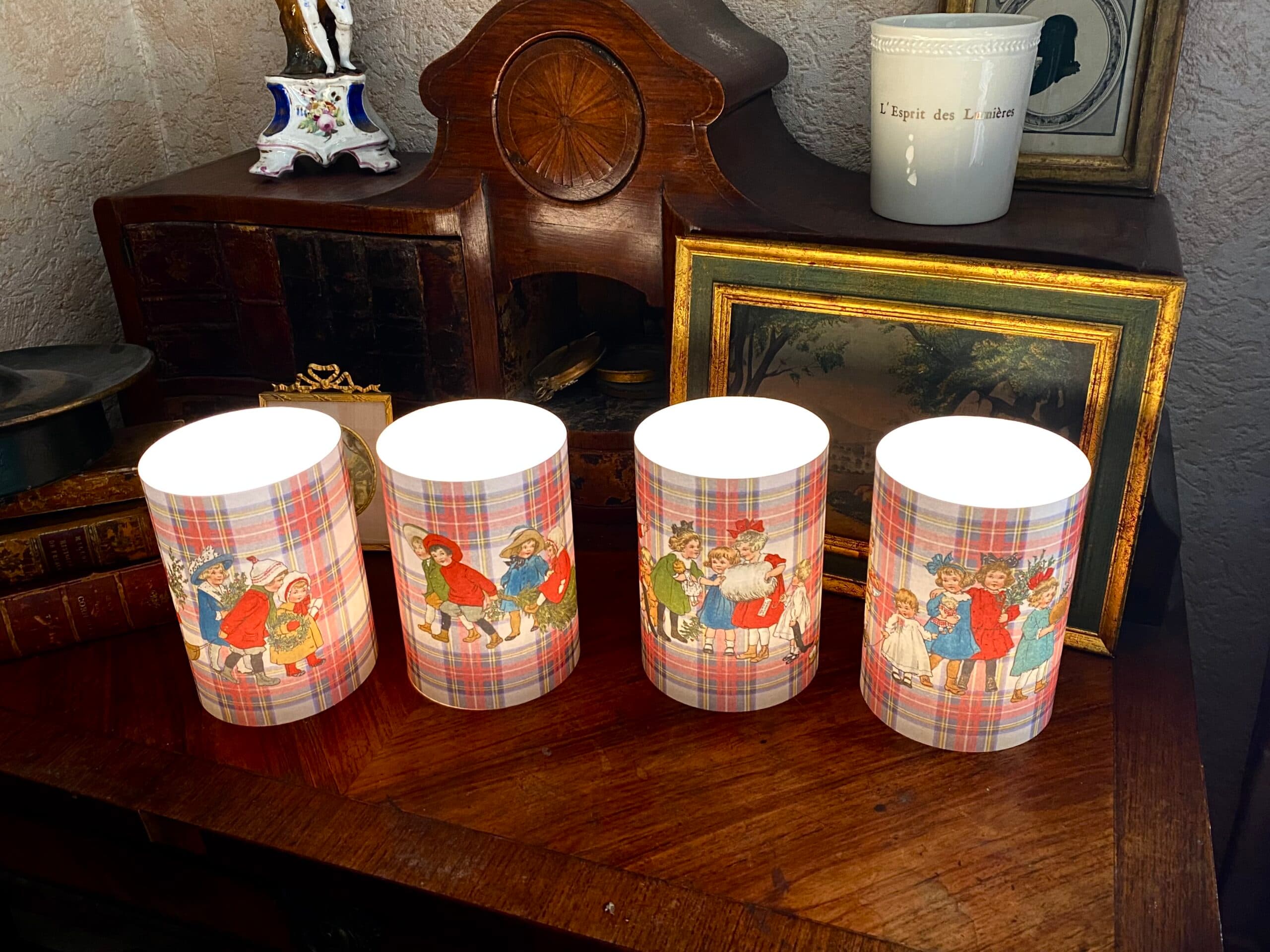 Christmas-themed candle holders, view 2